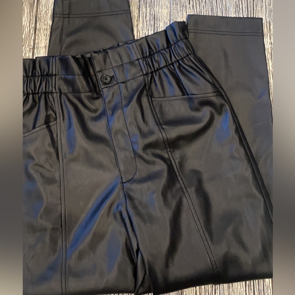 Madewell Black Paperbag Leather Pants